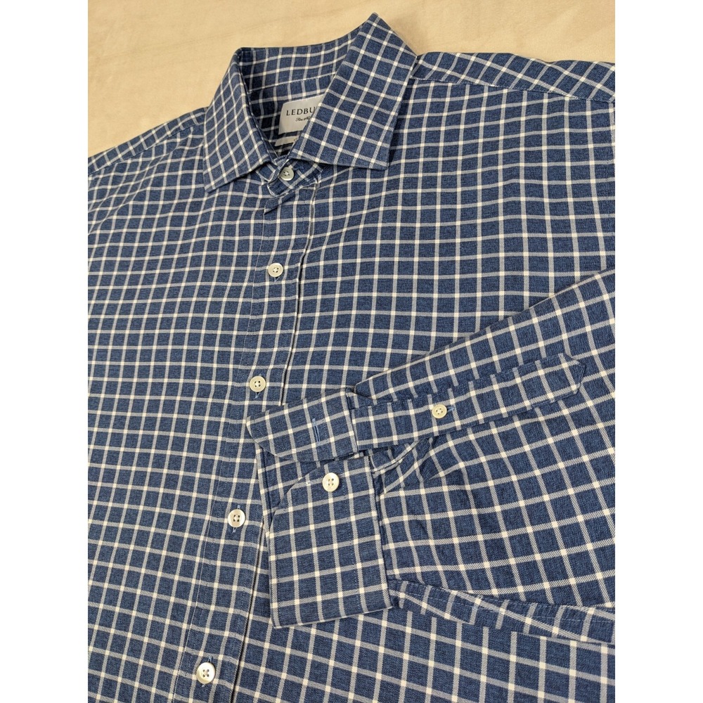 Ledburry 17.5 Mens Shirt Dress‎ Casual Long Sleeve Classic Fit 27x30 XXL
